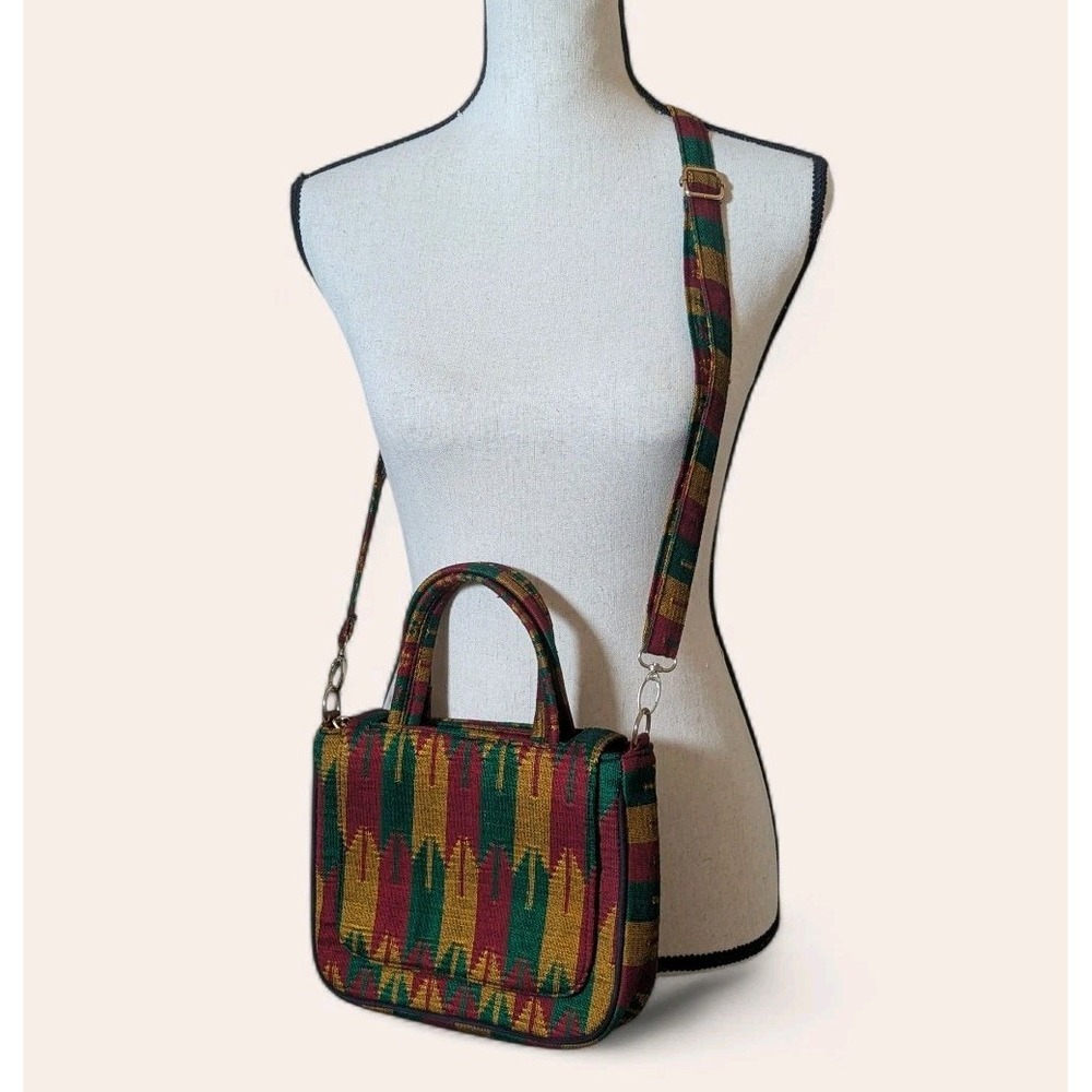 Authentic Handcrafted Nepalese Dhaka Crossbody Bag Bohemian, Artisanal Aesthetic